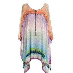 Missoni zig zag drawstring neck poncho beach cover-up. (new)